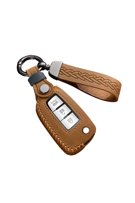 Folding Flip Key Fob Cover Case for Nissan Rogue Sport Rogue S Rogue Select 2019 2018 Sylphy Pulsar Frontier Keyless 2/3/4 Button Leather Key Case with Keychain