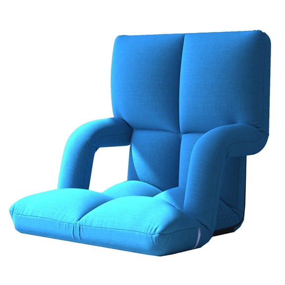 Folding Floor Chair With Armrest Adjustable 5 Position Padded Floor Video Gaming Chair With Arms Foldable Lazy Sofa With Back Support For Living Room, Bedroom