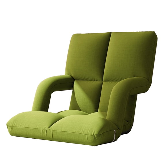 Folding Floor Chair With Armrest Adjustable 5 Position Padded Floor Video Gaming Chair With Arms Foldable Lazy Sofa With Back Support For Living Room, Bedroom