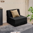 thumbnail image 1 of Folding Floor Sofa Bed, Convertible Sleeper Chair with High-Density Foam, Portable Guest Bed with Removable & Washable Cover, 1 of 9