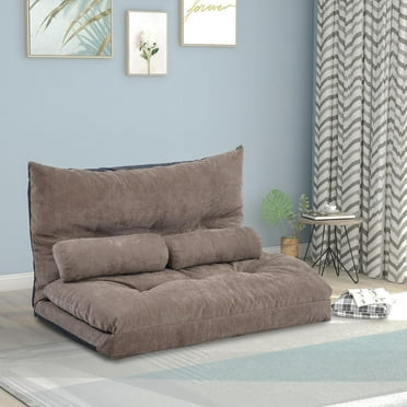 Soft Fabric Futon Sofa Bed for Living Room, Adjustable Floor Sofa Chair ...