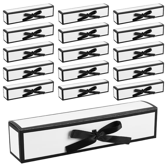 Folding Flower Printed Paper Packaging Boxes with Polyester Ribbon Black 18.8x3.9x4cm diy