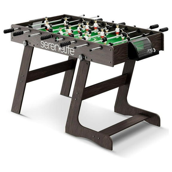 Folding Foosball Table, 4 x 2 Full Competition Size Foldable Space Saving Table Soccer for Home, Arcade Game Room, for Indoor or Outdoor, Family Game Night, Perfect for Kids and Adults