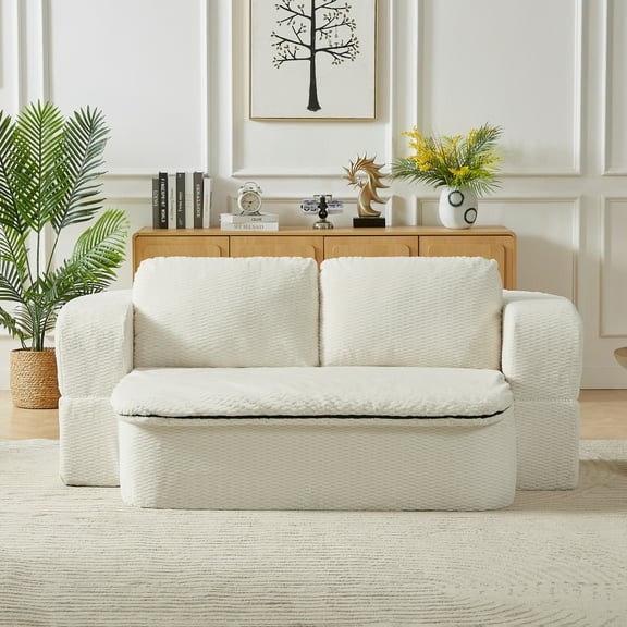 Folding Futon Sleeper Sofa - Easy-Convert Foam Couch for Bedroom or Studio Apartment