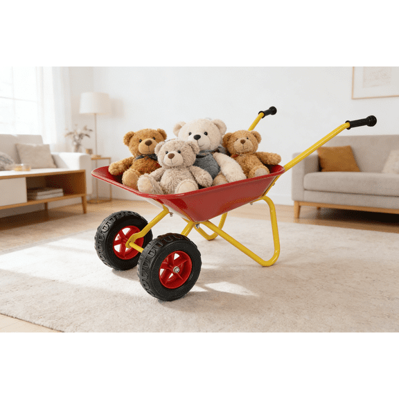 Folding Garden Carts Children's metal trolley, Load-bearing capacity: 33LBS,children's heavy vehicle, metal structure two-wheeled trolley, steel pallet, can be used in gardens, loading leaves, soil,