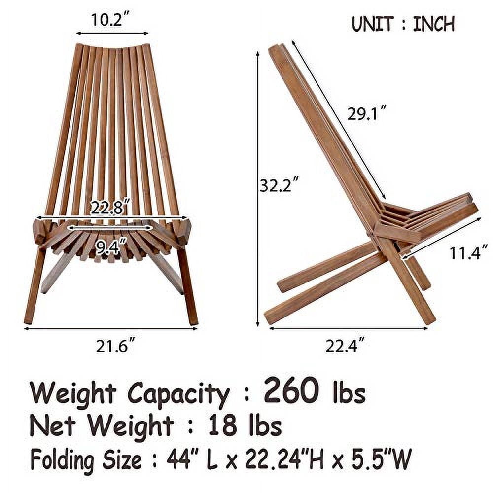 Folding Garden Chairs Solid Wood Outside Foldable L…