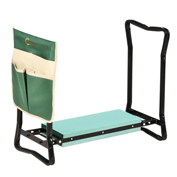 Folding Garden Seat By - Comfortable & With Side Pouch Included Padding Tool