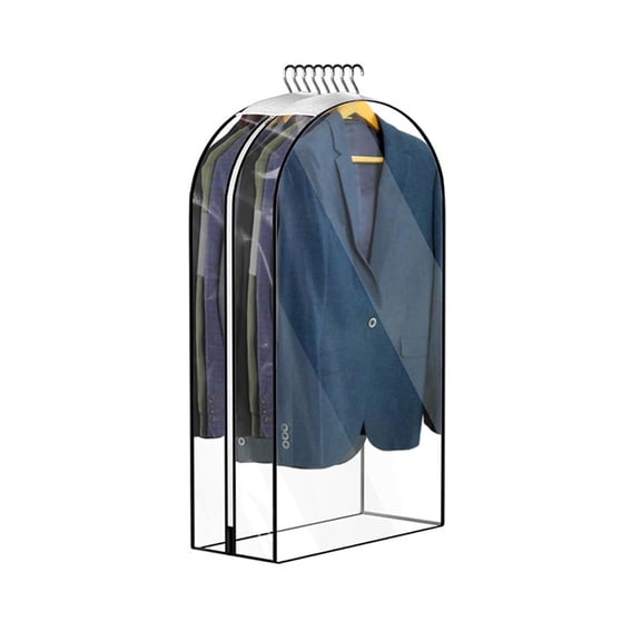 Folding Garment Bag for Travel and Closet Storage - Portable Suit Bag with Clear Window for Easy Visibility, Smooth Zipper, and Dust Protection - Ideal for Suits, Dresses, and Jackets