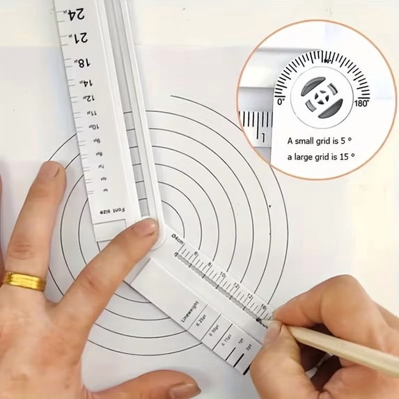 Folding Geometric Ruler Multi-Function Drawing Tool for Math Angle Measurement