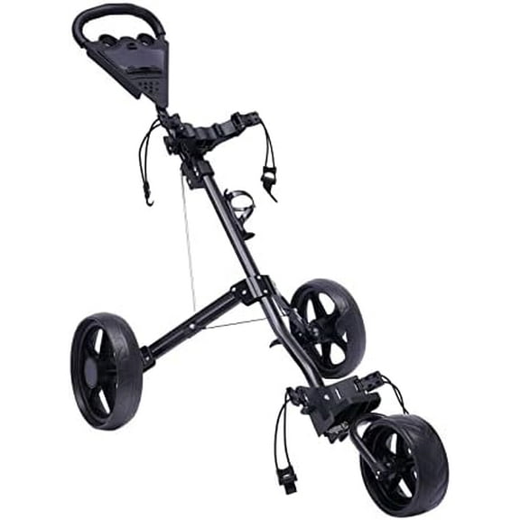 3 Wheel Golf Push Cart, Foldable Golf Cart with Foot Brake & Cup Holder Push Cart Golf with Scoreboard Roller Golf Bag Holder Golf Walking Push Cart$$Sport & Recreation Other