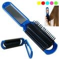 thumbnail image 1 of Folding Hair Brush Mirror Mini Comb Compact Pocket Size Travel Car Gym Purse Bag, 1 of 7