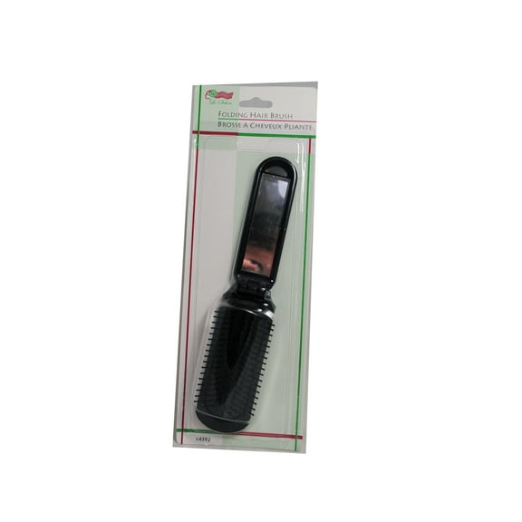 Folding Hair Brush With Mirror Compact Pocket Size