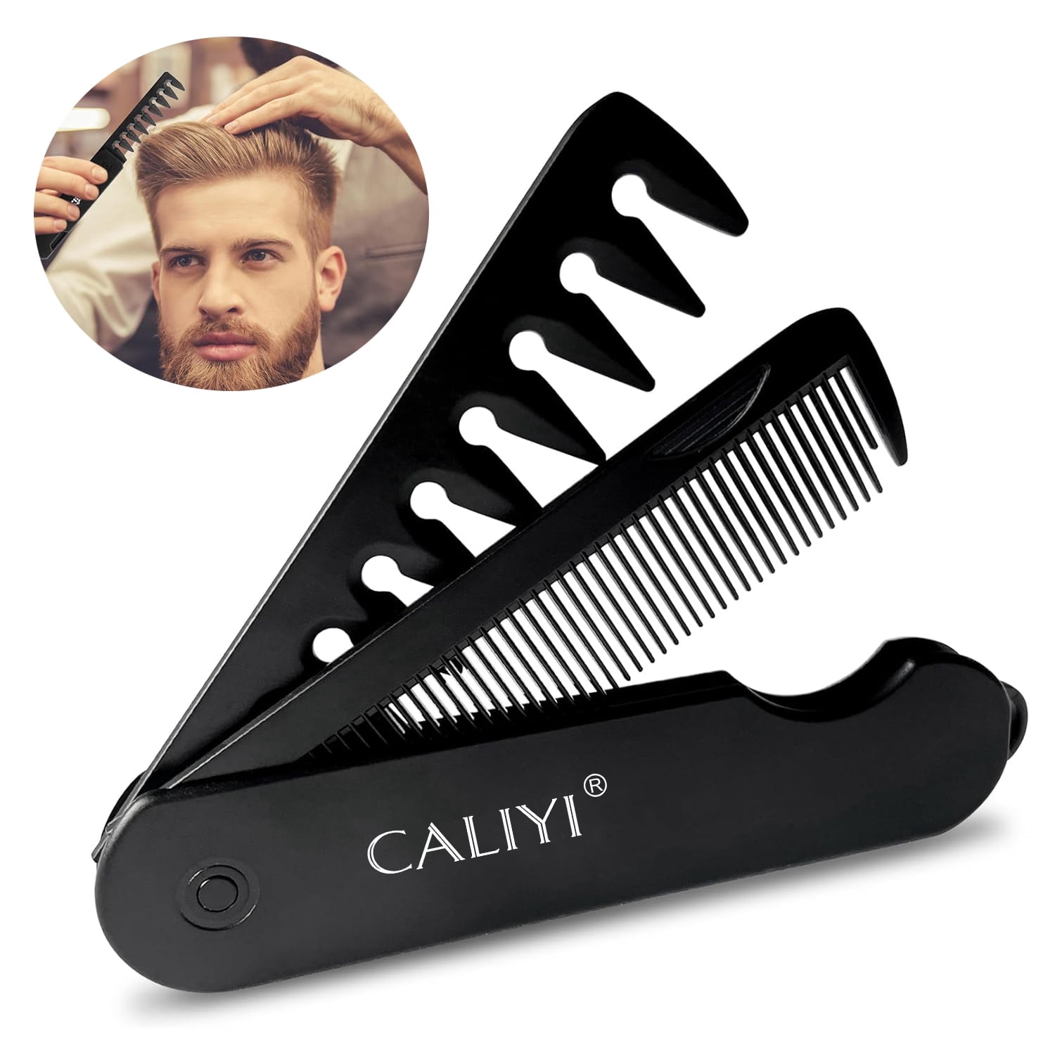Folding Hair Comb for Men, Pocket Comb with Fine & Wide Tooth, Styling ...