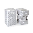 thumbnail image 1 of Folding Hamper & 3 Basket Set - Gray Chevron, 1 of 3