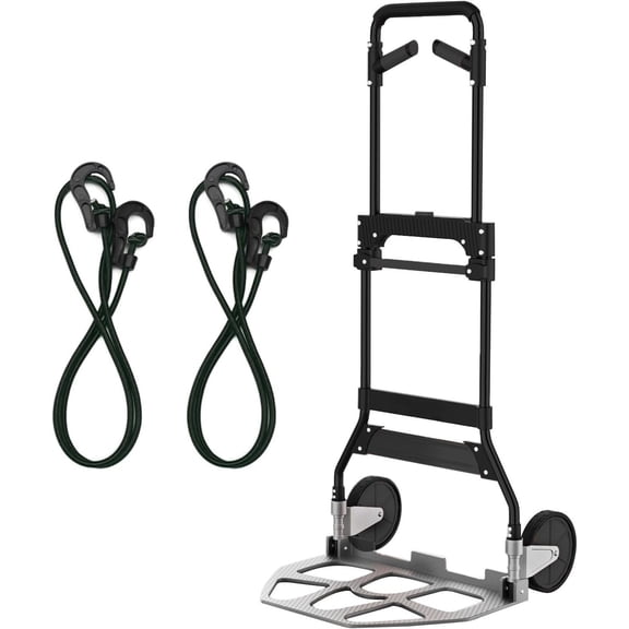 Folding Hand Cart with Wheels, 375lb for Moving, Wheel Bracket and Tube Frame, Foldable Hand with Adjustable Handle for Moving Indoor/Outdoor