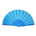 thumbnail image 1 of Folding Hand Fan Blank Handicraft Fan Wooden Frame Black for Weddings Parties and Decorative Use (Sky Blue), 1 of 5