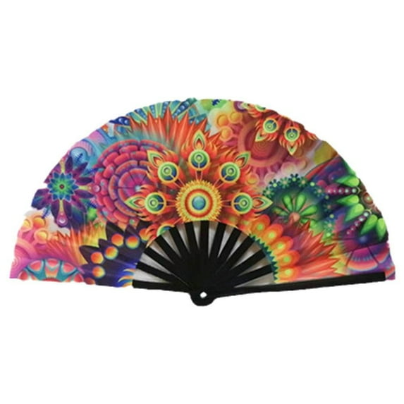 Folding Hand Fan With Led Light Portable Fluorescent Dance 2024 Light Night E3R4