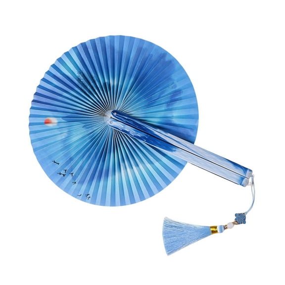 Folding Hand Fan With Pendant Elegant Shape For Women’s Dance Performances And Wedding Decorations