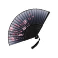 thumbnail image 1 of Folding Hand Fans, 1 Pc Bamboo Construction, Hand Held Fans Foldable, Butterfly Wall Decor, Black and White Wall Art, Dance Recitals, Black Tassel, Gradient Shade, 1 of 8