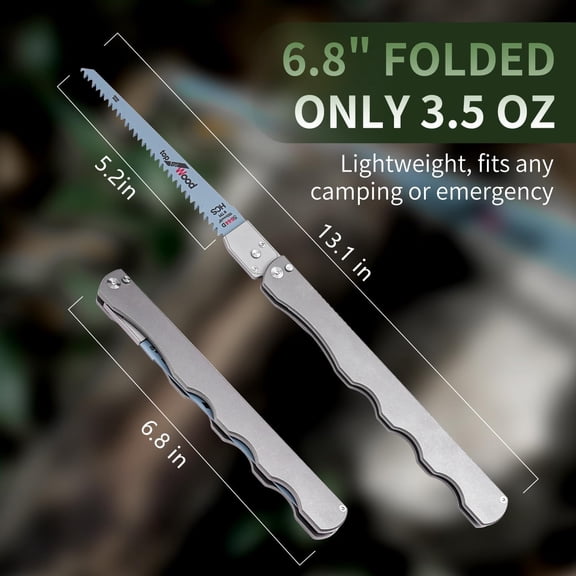 Folding Hand Saw, 13 Inch Camping Saw Heavy Duty High Carbon Steel Blade for Wood Cutting, Tree Trimming and Gardening