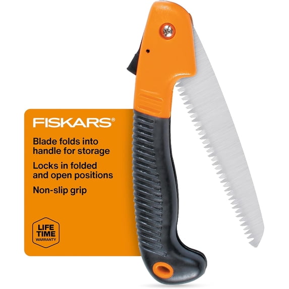 Folding Hand Saw, 7" Pruning Saw with Power Tooth Blade with Triple Ground Teeth that Powers Through Wood Faster, Soft Grip Handle