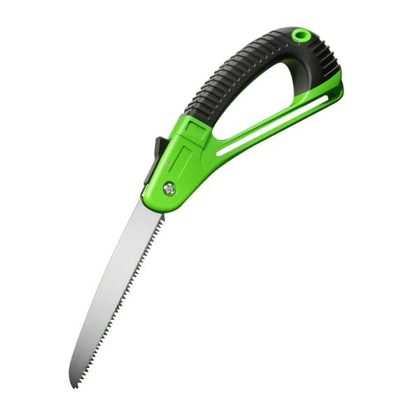 Folding Hand Saw, Pruning Saw, Wood Cutting Tool, 15-Inch Heavy Duty Foldable Saw with Ergonomic Grip, Triple-cut Razor Teeth Saw for Tree Trimming, Landscaping and Gardening,Green