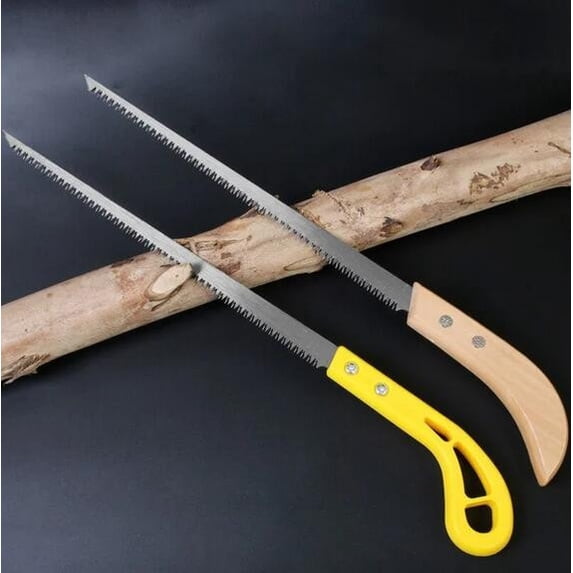 Folding Hand Saw for Tree Branches and Wood, SK5 Manganese Steel Camping Saw with Curved 3-Sided Teeth, Portable Pruning Saw for Gardening and Outdoor Use