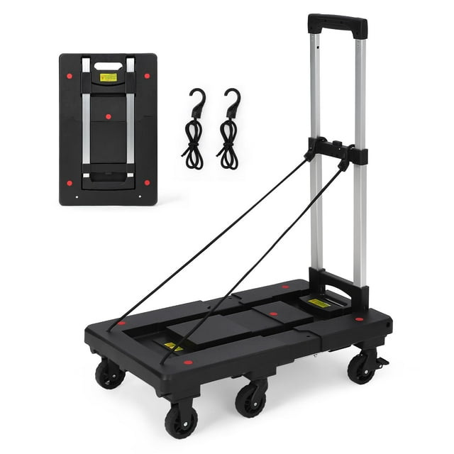 Folding Hand Truck, 500 Lb Collapsible Dolly Cart, Portable Utility Dolly Grocery Cart with 6