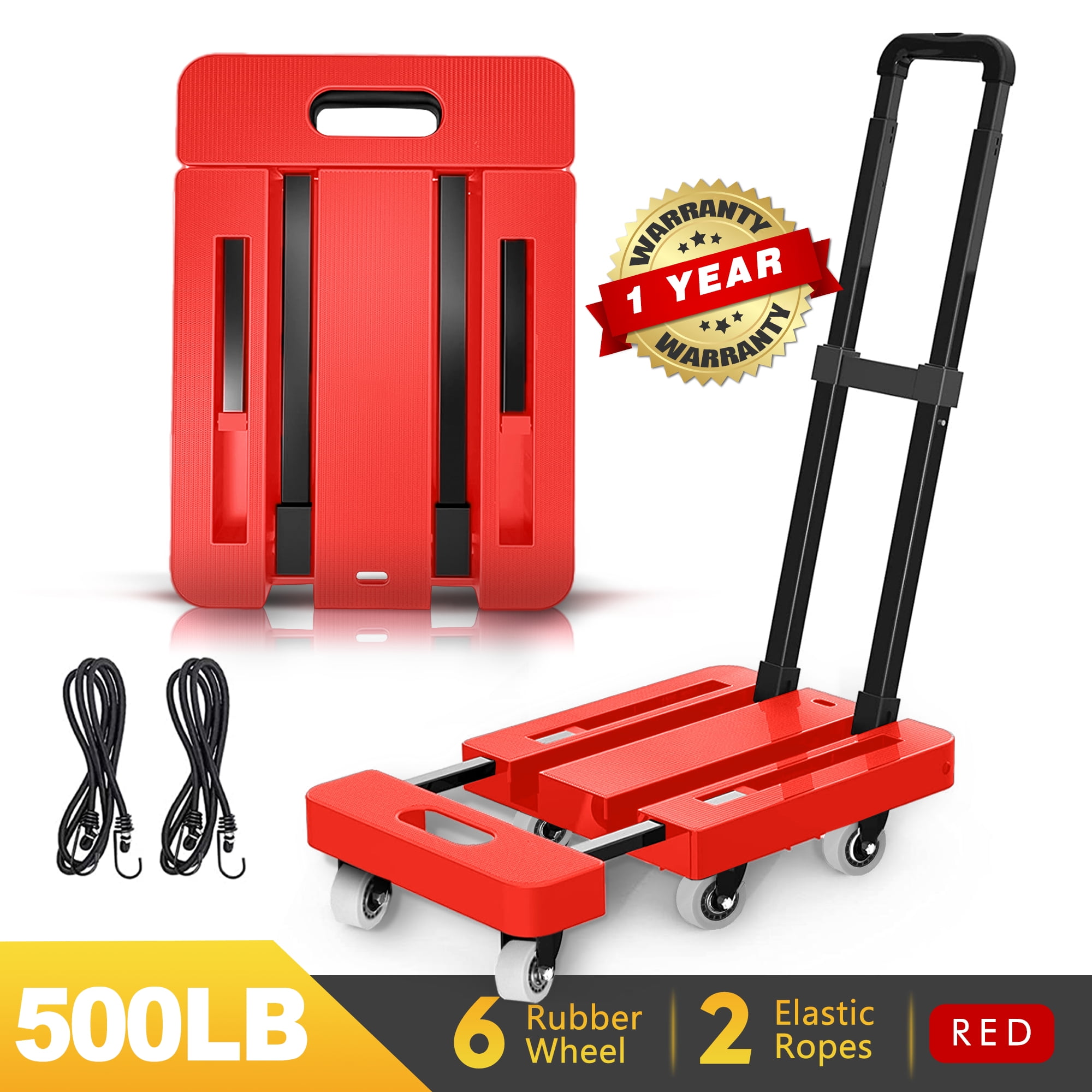 Folding Hand Truck Dolly Cart with Wheels Luggage Cart Trolley Moving  330lbs