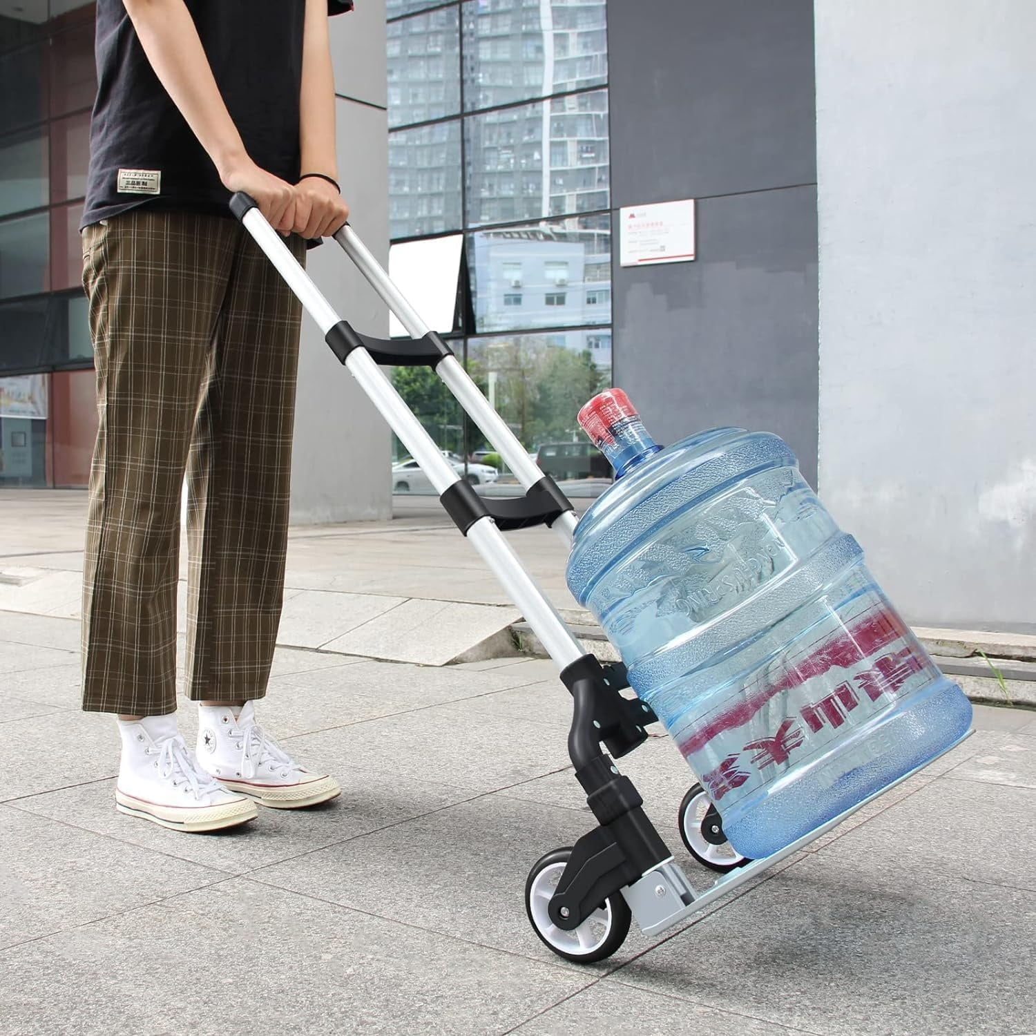 Folding Hand Truck Aluminum Portable Folding Hand Cart 180lbs Capacity ...