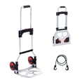 thumbnail image 1 of Folding Hand Truck and Dolly, 176 lbs Capacity, Aluminum Foldable Cart, Heavy-Duty Luggage Trolley Cart with Telescoping Handle and PP+TPR Wheels for Home, Office, Shopping, Travel, 1 of 1