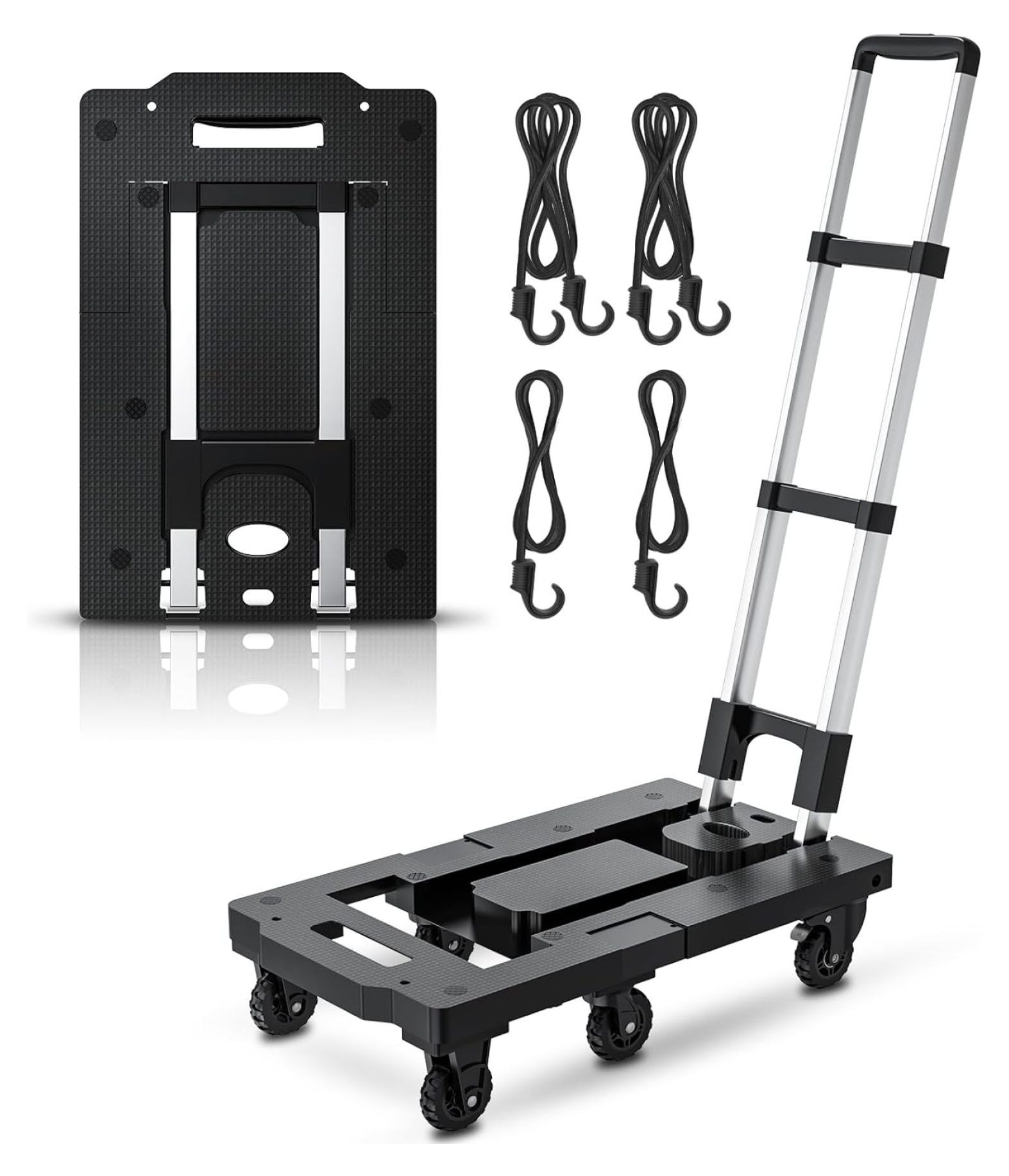 Folding Hand Truck, Heavy Duty 600Lbs Luggage Cart, Light Weight