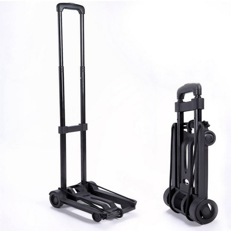 Folding Hand Truck Lightweight Portable Luggage Cart Foldable Trolley with 4 Wheels Fold Up Dolly for for Moving Shopping Travel Office Use S Walmart