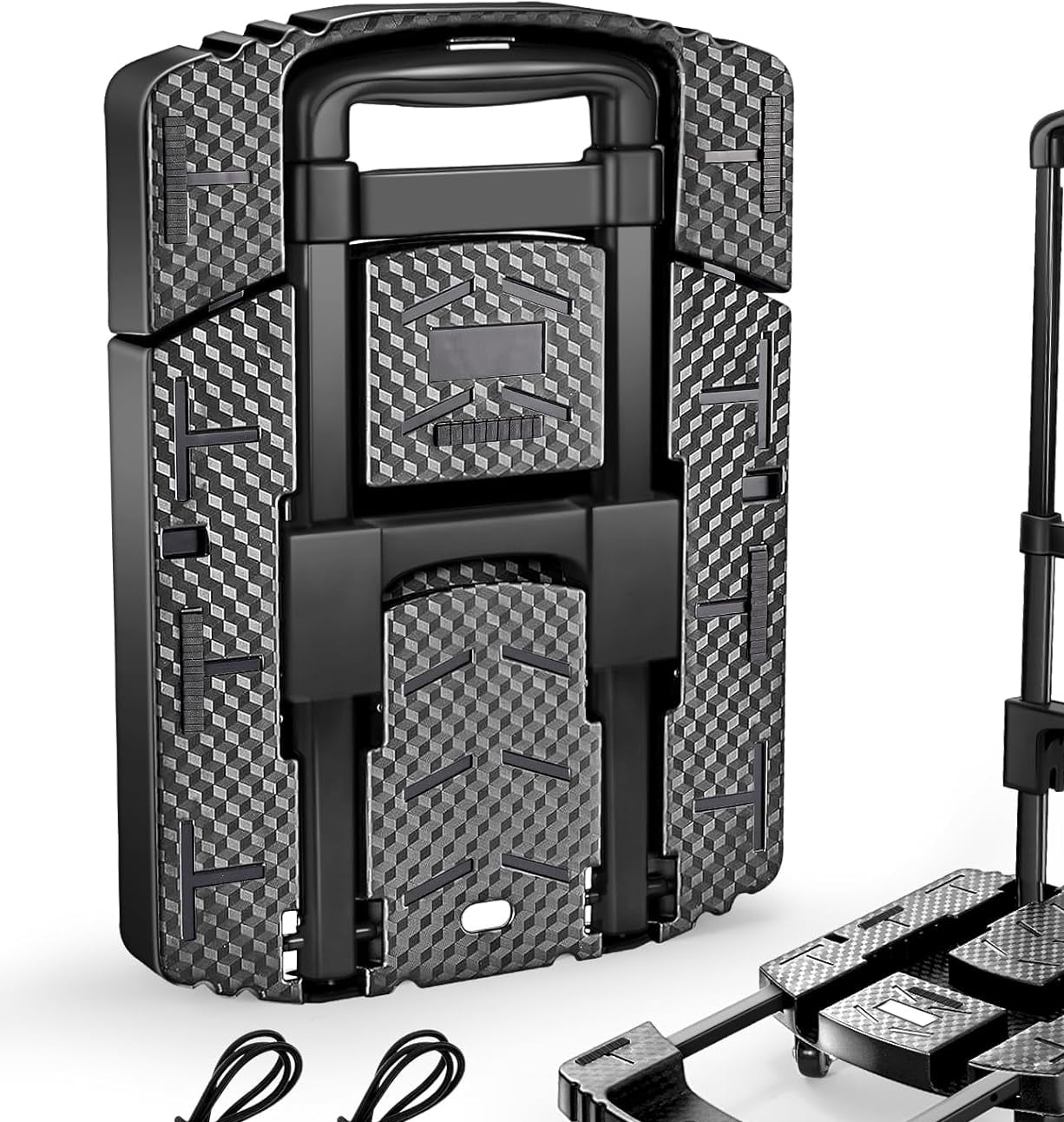 Folding Hand Truck, Portable Heavy Duty Dolly Cart, Collapsible Luggage Cart with Elastic Ropes - Compact Trolley Cart for Easy Moving