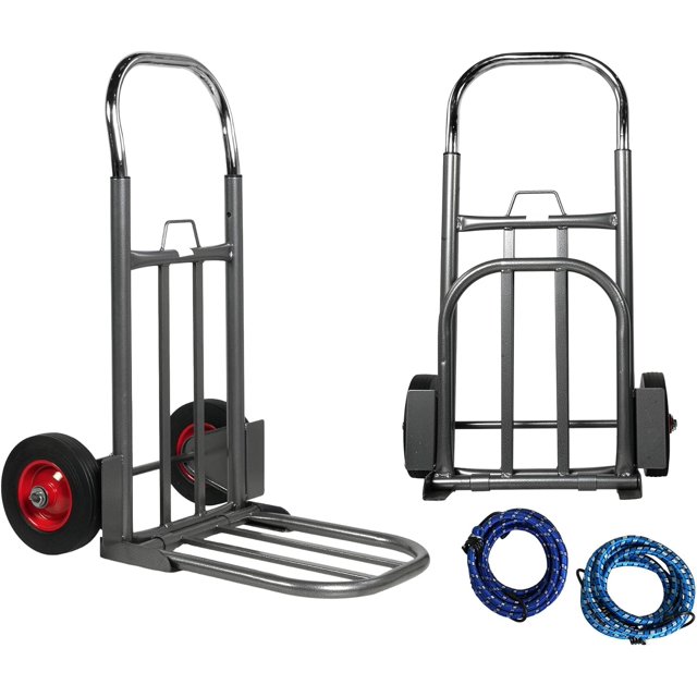 Folding Hand Truck with Ropes, Folding Hand Truck 220 Lb Capacity Heavy
