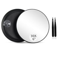 Folding Hanheld Mirror with 10x Magnification & True Image, 6.1inch Travel Mirror (10X)