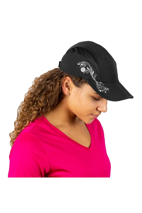 Folding Hat with UV Protection - black/print