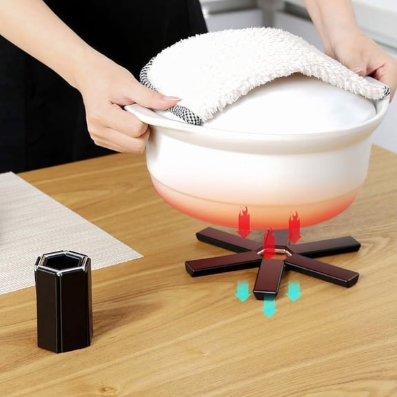 Folding Heat Pad, Creative Foldable Heat-Resistant Mat, Hot Pot Holder Mat Trivet Mats Heat Resistant Placemat for Kitchen Counter Hot Dishes, Food Mat
