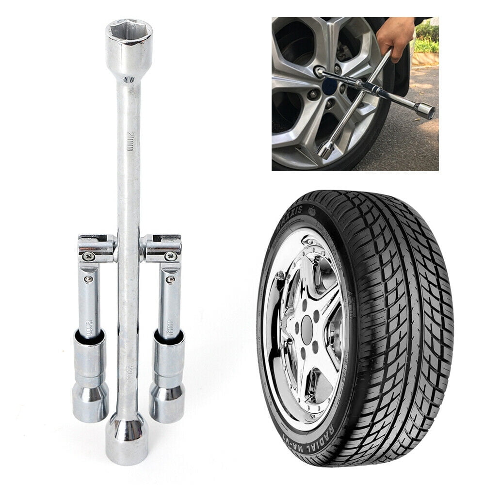 Folding Heavy Duty 4 Way Cross Wrench Lug Nut Universal Car Tire Repair