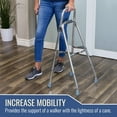 thumbnail image 1 of Folding Hemi-Walker Provides Support, Aluminum, Silver, 30'- 35',  & HSA Eligible, Lightweight,  Support, Comfortable Hand Grips, Easy To Open And Close, 1 of 9