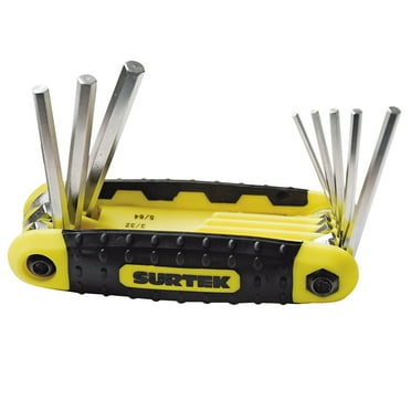 Folding Hex Key Allen Wrench Set, 8 Metric Pieces Surtek
