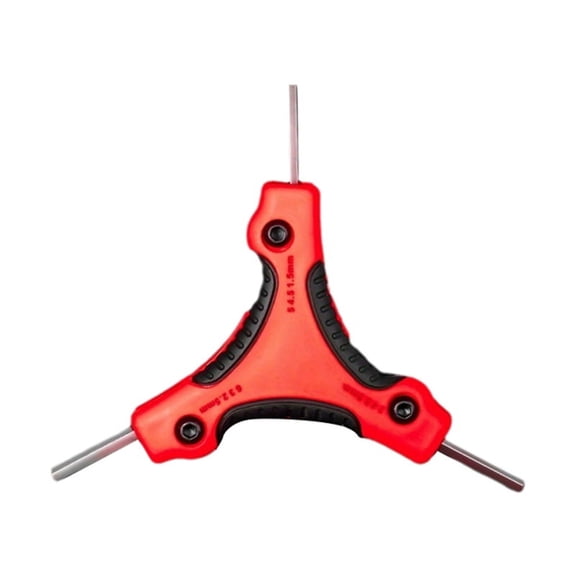 Folding Hexagonal Star Key -V Steel Portable Screwdriver Tool Metric Folding Hexagonal Wrench Kit Red