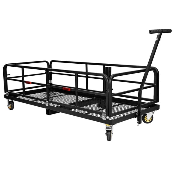 Folding Hitch Mount Steel Cargo Carrier, Heavy Duty Trailer Frame Cargo Basket, Extra Storage Rack for SUV Truck Camping Travel Hauling Gear
