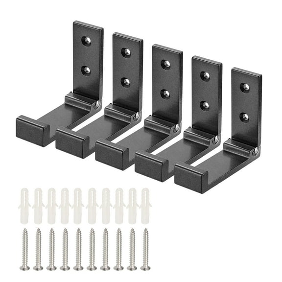Folding Hooks, 5pcs Aluminum Alloy Folding Coat Hooks with Screws for Towel, Hat, Bags (Silver, Square Head, 76mm Long)