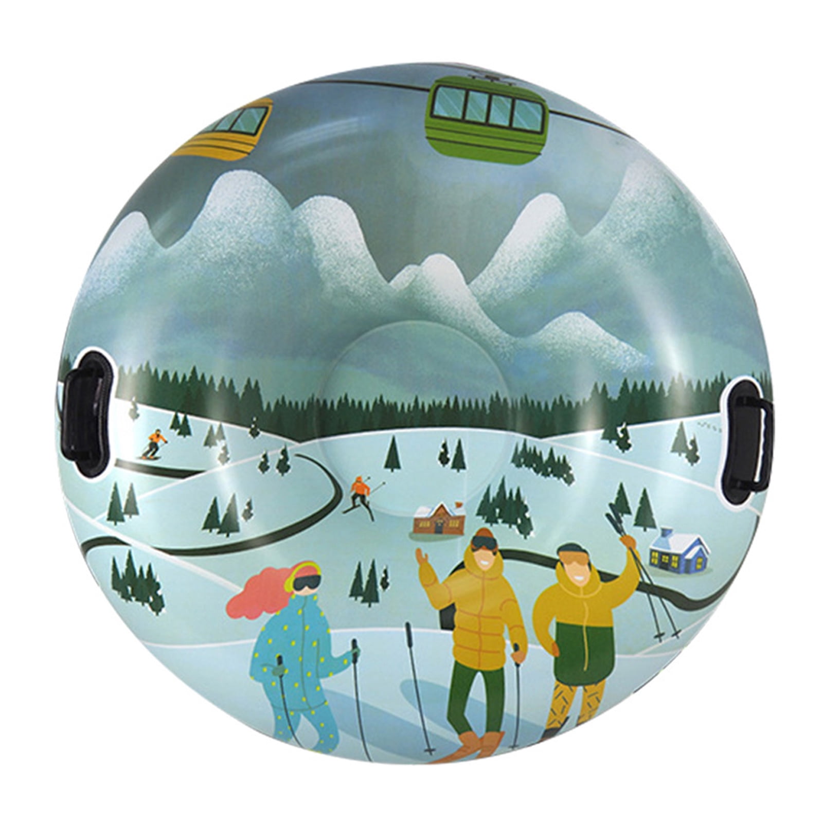 Folding Inflatable Snow Tube Sled with Handles Thicken PVC Snow Tubing Winter Snow Tube Winter Outdoor Sports Toy