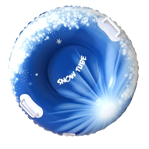 Folding Inflatable Snow Tube Sled with Handles Thicken PVC Snow Tubing Winter Snow Tube Winter Outdoor Sports Toy
