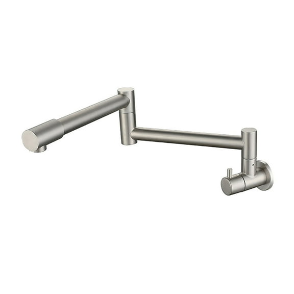 Folding Into The Wall Faucet 304 Stainless Steel Universal Rotation Faucet Kitchen Concealed Single Cold Faucet ,Bar Laundry RV Farmhouse