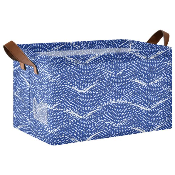 Folding Iron Frame Storage Basket Mediumx1 Storage Basket Open Home Storage Bins Shelf Baskets Storage Box Large Foldable Azure Chevron Zigzag Lines