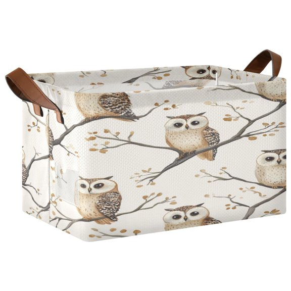 Folding Iron Frame Storage Basket Mediumx1 Storage Basket Open Home Storage Bins Shelf Baskets Storage Box Large Foldable Beautiful Brown Cartoon Owl