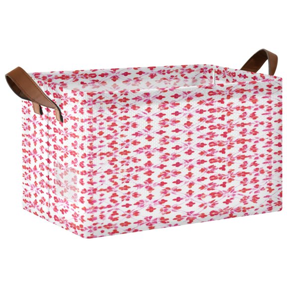 Folding Iron Frame Storage Basket Mediumx1 Storage Basket Open Home Storage Bins Shelf Baskets Storage Box Large Foldable Blush Dots Soft Texture Weave